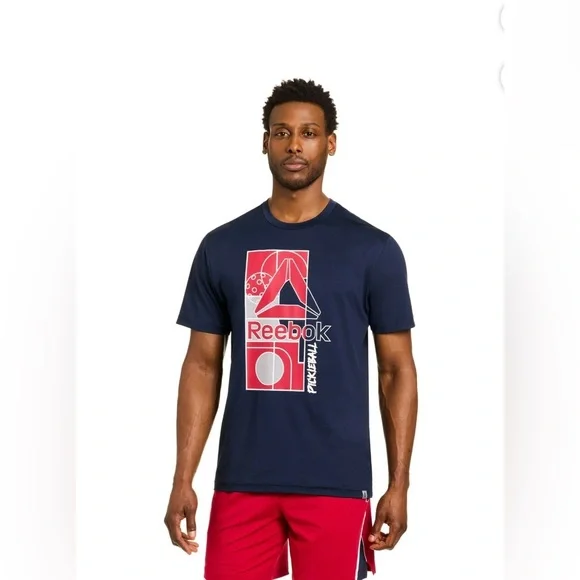 Reebok Men's Navy and Red Graphic Tee - Picture 6 of 12